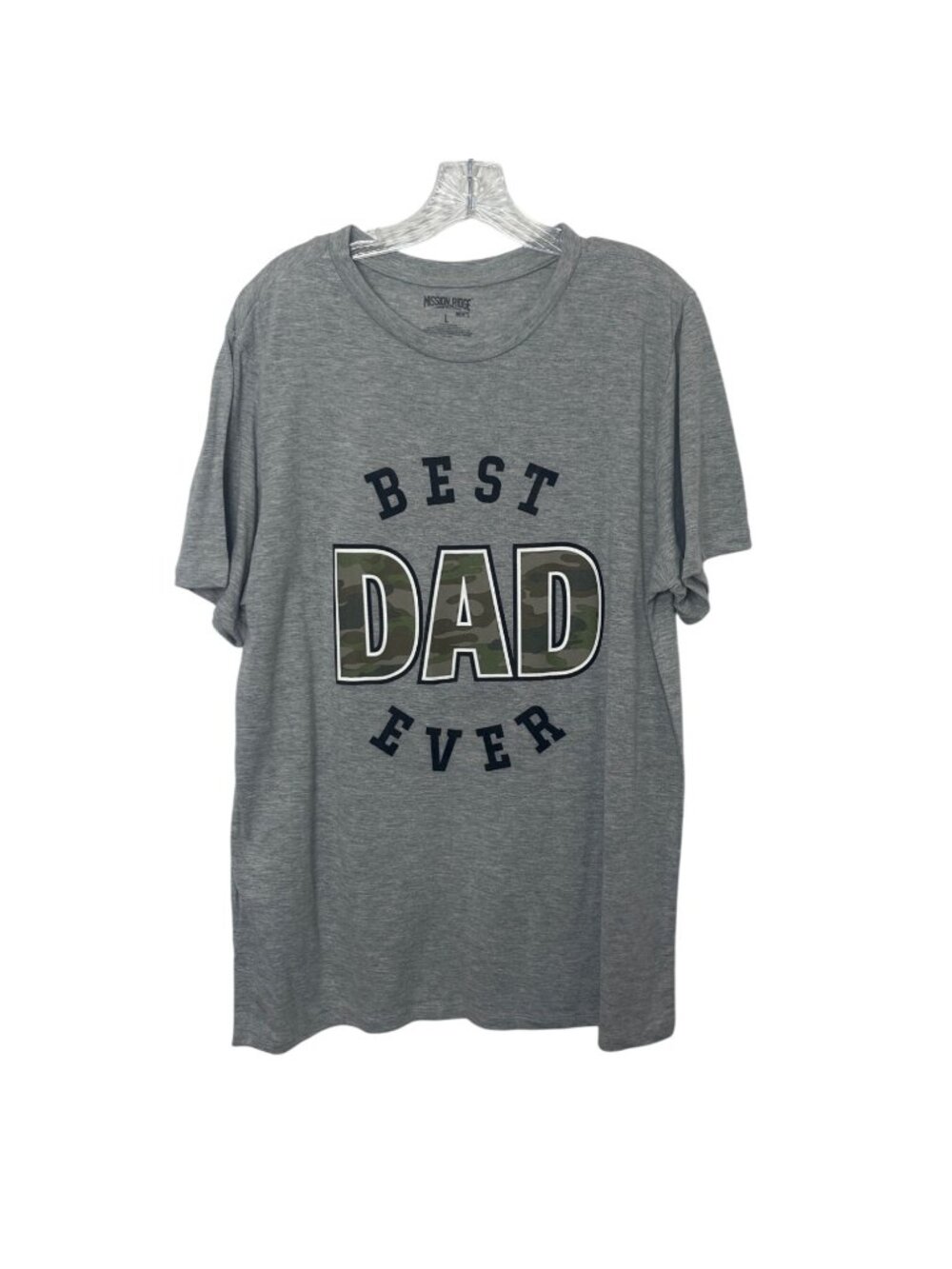 Mission Ridge Graphic Tshirt Mens Large Gray Best Dad Ever Fathers Day